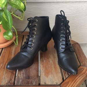 Black Gothic / Victorian style lace up boots